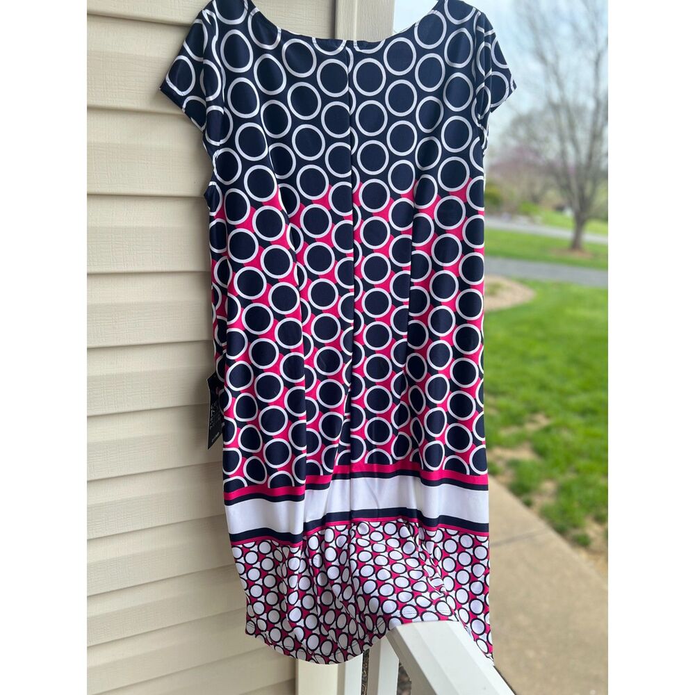 Avenue Midi Shift Dress With Cap Sleeves Geometric Pattern Women’s Size 18/20